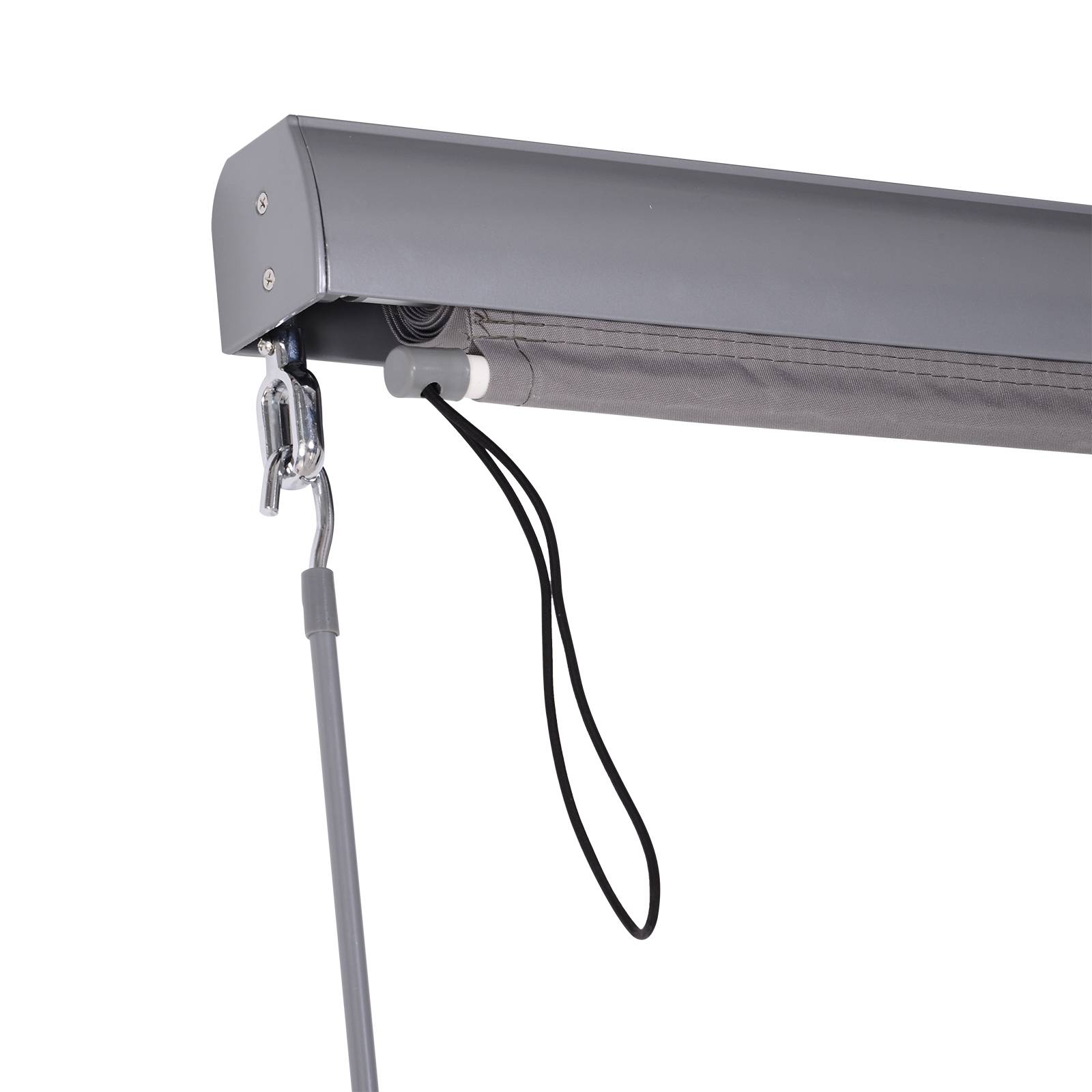ComfortXL - Store vertical extérieur aluminium polyester gris 200 x 120 cm balcon terrasse protection solaire anti-UV - Image 8