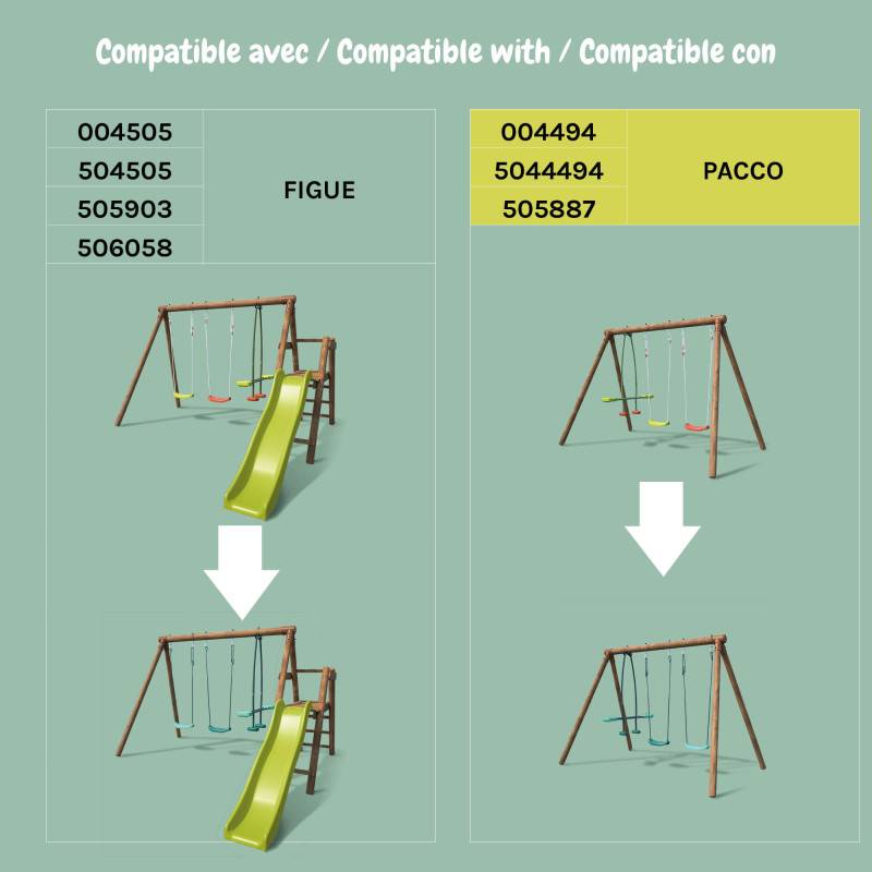 Soulet - Pack Cocoon SOULET 3 accessoires pour portique H195 cm 2 balançoires et 1 face à face - Image 5