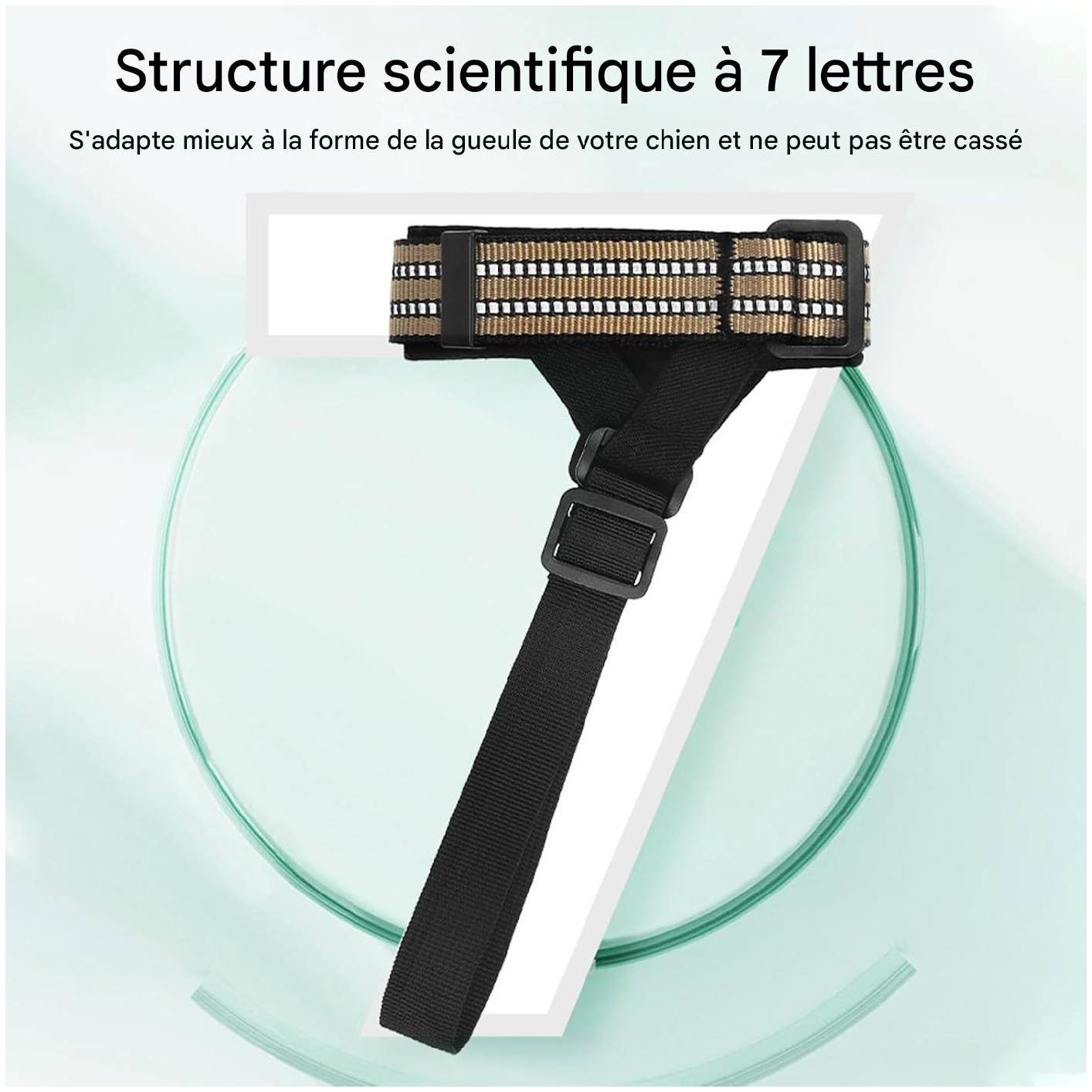 Muselière confortable pour chien kaki taille M ajustable - Lytech - Image 4