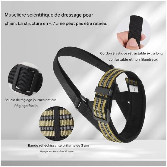 Muselière confortable pour chien kaki taille M ajustable - Lytech - Image 2