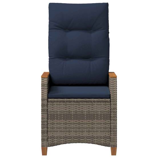 PANGIVO - Chaise de jardin inclinable polyrotin gris et bleu marines 64 x 57.5 x 112 cm, Poids :13.3kg - PANGIVO - Image 4