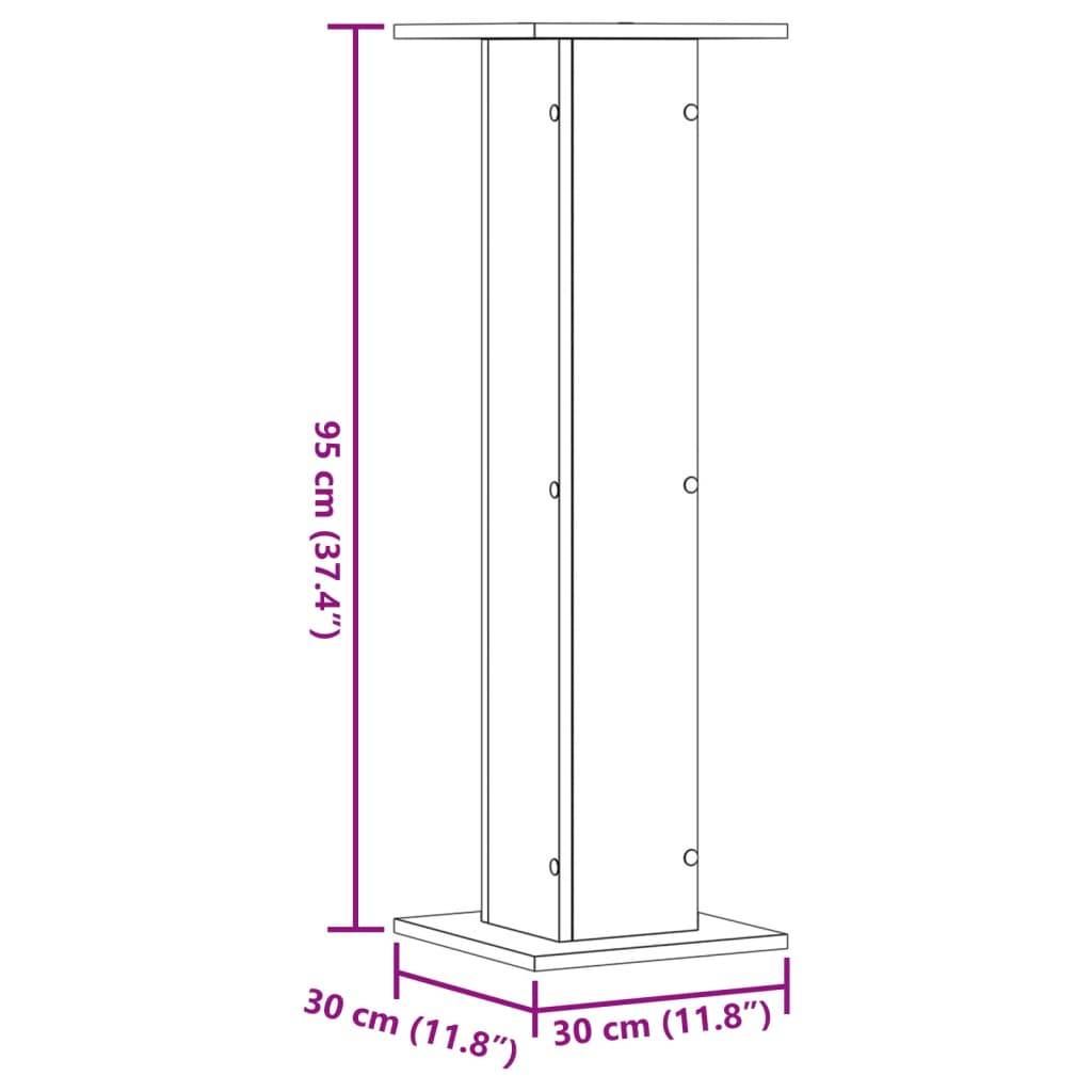 Vidaxl - Supports pour plantes 2 pcs blanc 30x30x95 cm bois d'ingénierie vidaXL 3307873 - Image 3