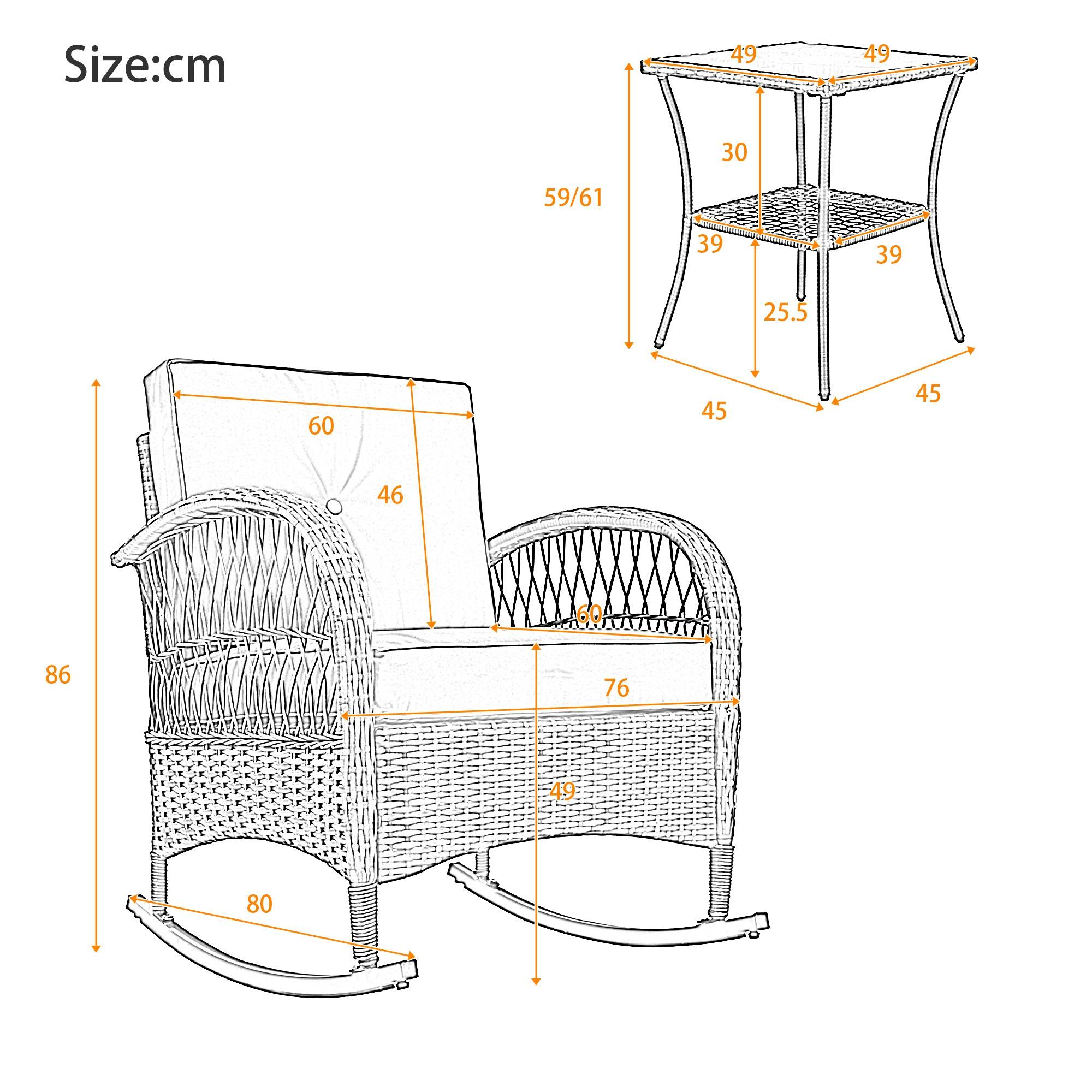 Set mobilier balcon 3 pièces - Rattan, Métal, Beige - PANGIVO - Image 6
