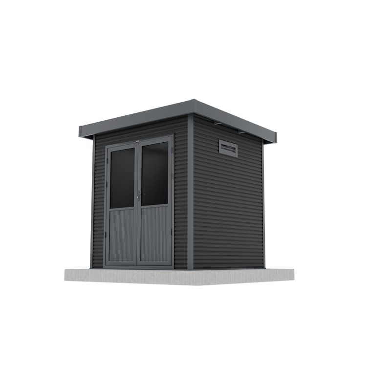 Barac - Abri de jardin en bois composite 28mm - Onyx 22 - 4m² - Gris - Image 2
