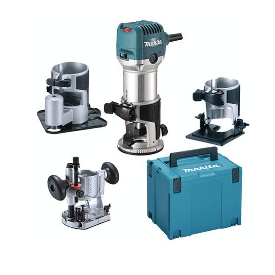 Défonceuse kit multi fonction 710 W - MAKITA - avec 4 bases - MakPac - RT0702CX3J - Image 1