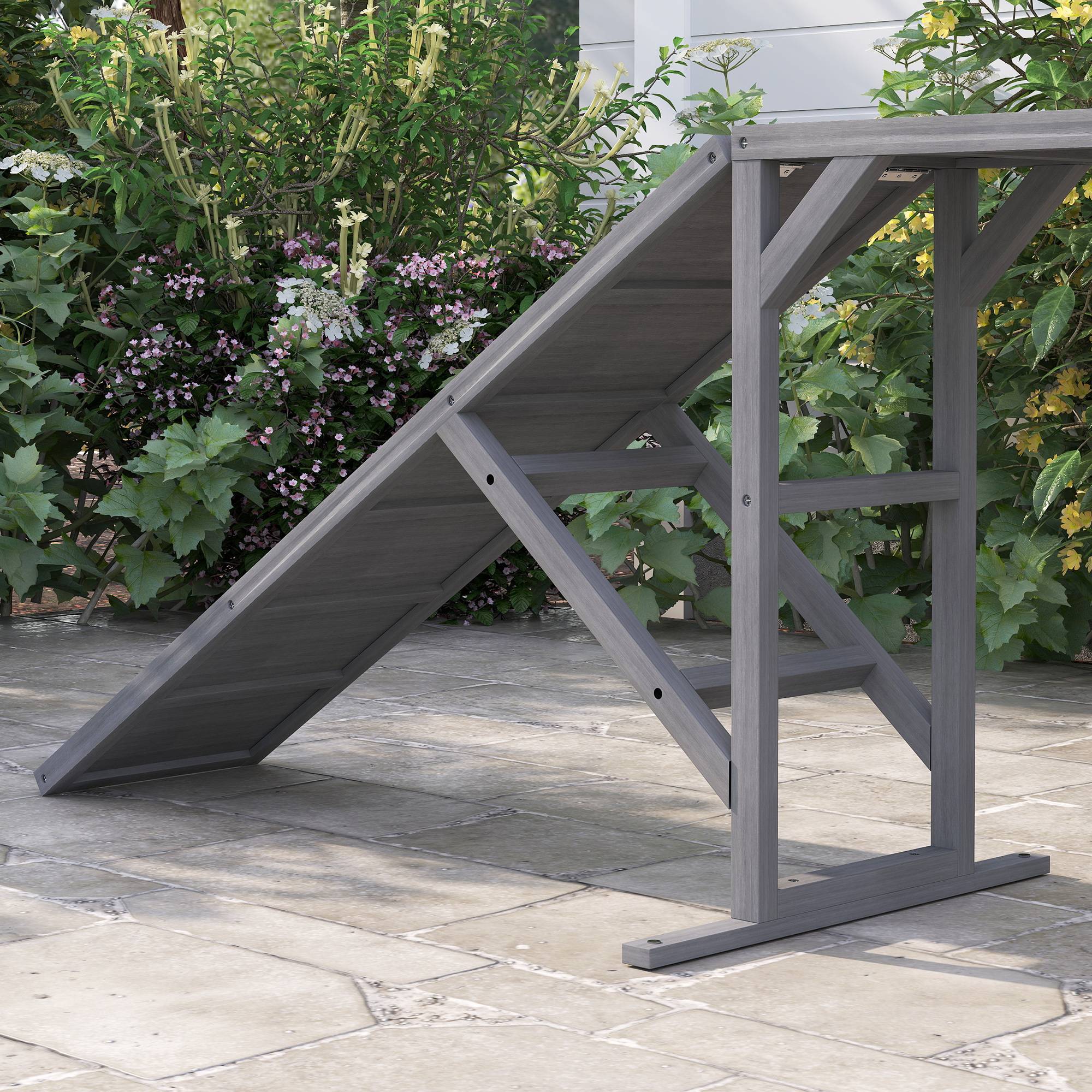 Rampe d'agilité pour chien, équipement d'agilité pour chiens, barres de sécurité surface antidérapante 335x55x60cm gris - Image 10