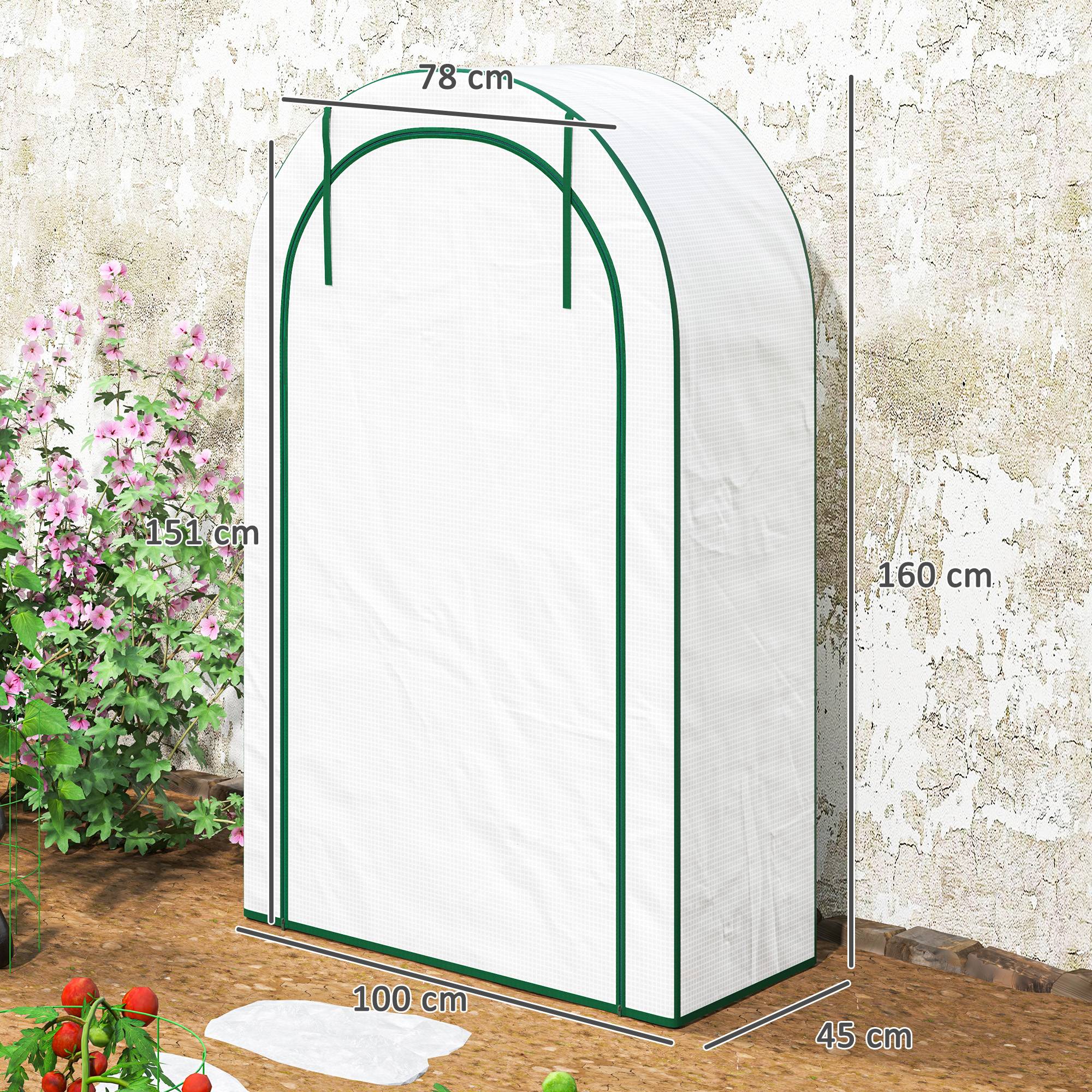 Mini serre jardin acier 4 niveaux protection semis 100x45x160cm blanc - ComfortXL Outdoor Living - Image 5