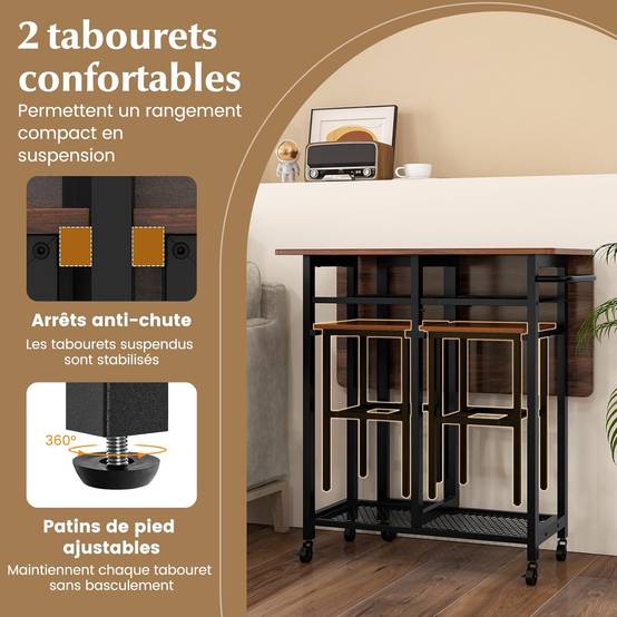 Table desserte pliante à roulettes – Ustensiles de cuisine Table desserte pliante à roulettes – Ustensiles de cuisine