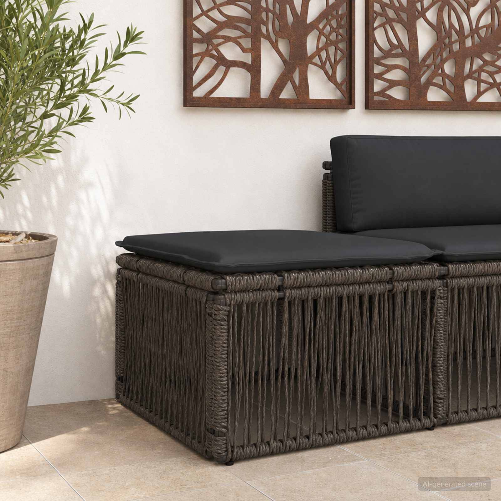 Vidaxl - Tabouret Gris polyrotin vidaXL 42026723 - Image 1