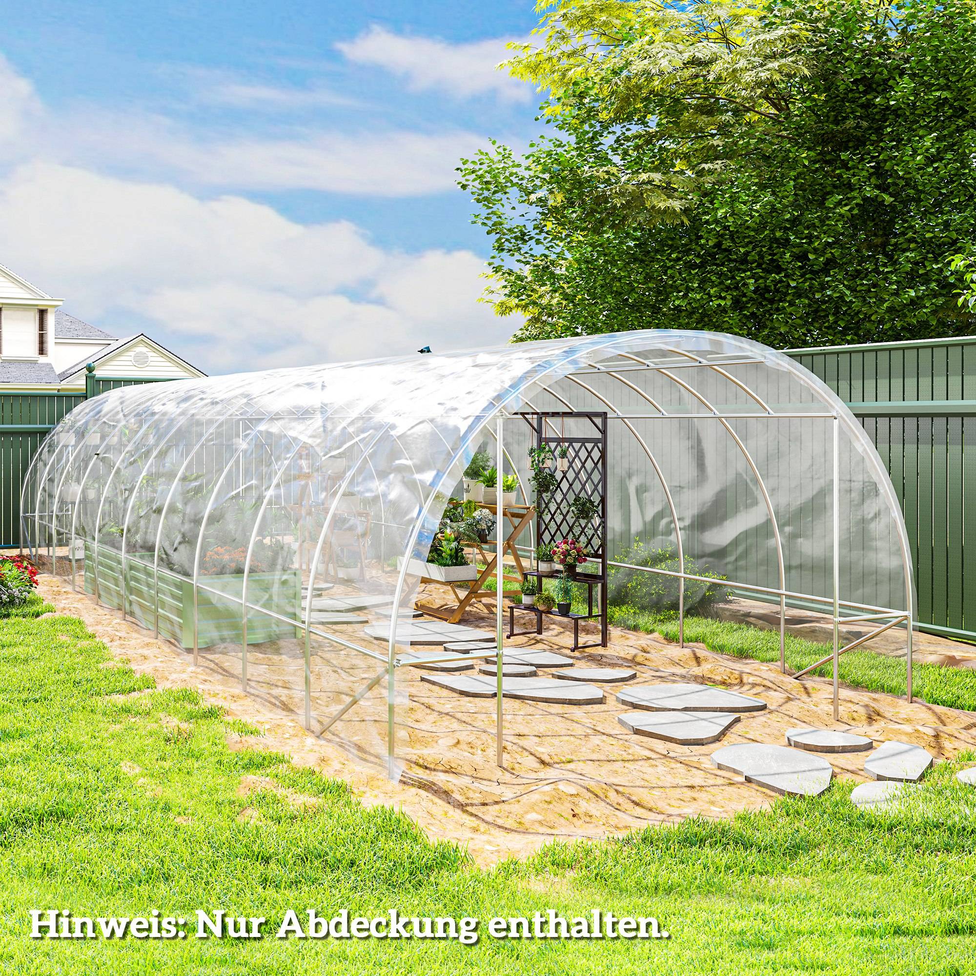 Bâche Serre 7x8m Film Plastique Transparent Anti-UV Imperméable pour Tunnel Jardin - ComfortXL Outdoor Living - Image 1