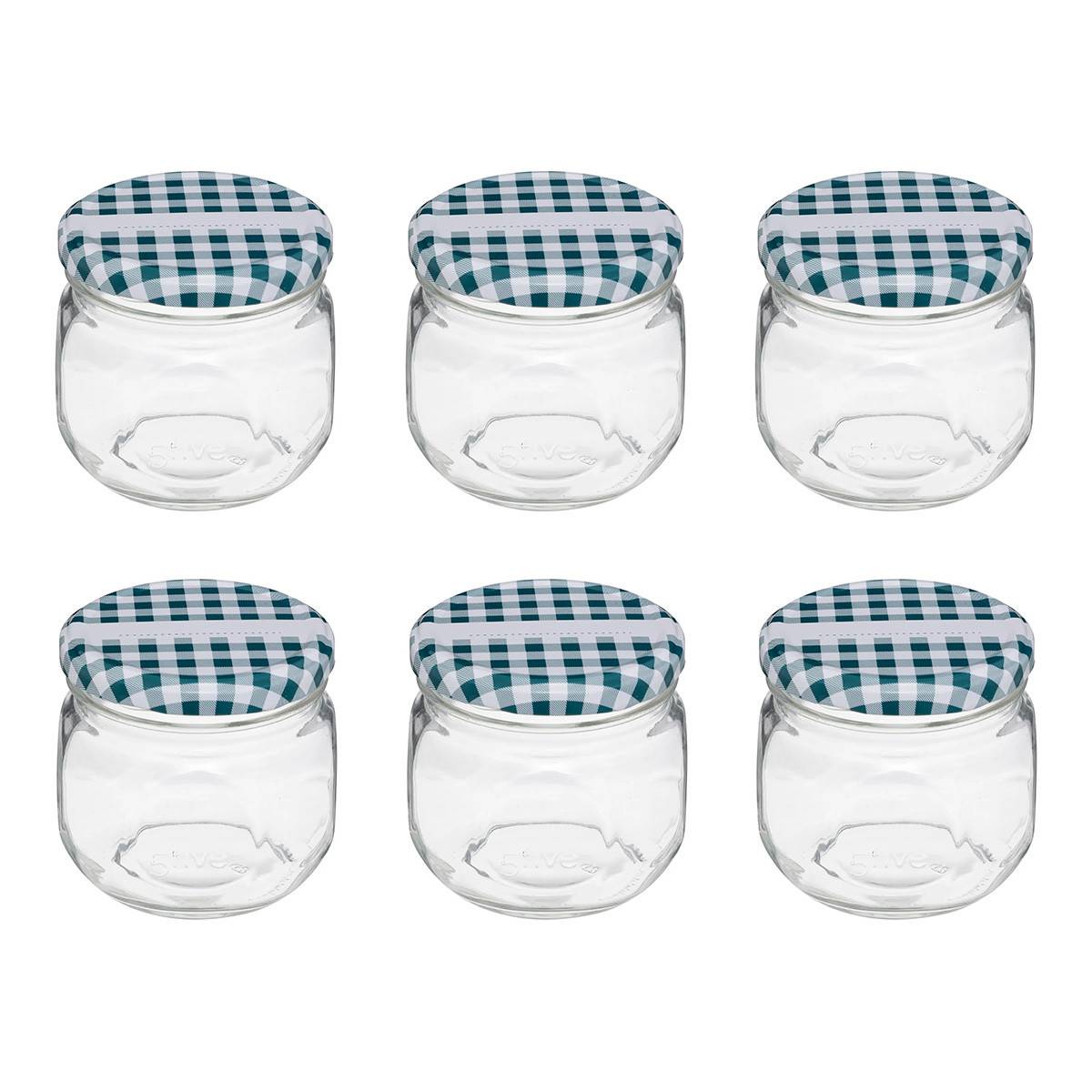 Lot de 6 Pots à Confiture en Verre "Jarro" 0,3L Transparent - Image 1