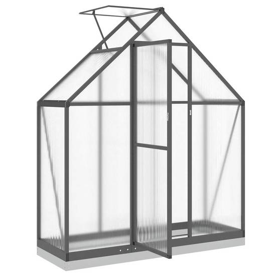 Serre aluminium et polycarbonate anthracite 169 x 58 x 202 cm - PANGIVO - Image 6