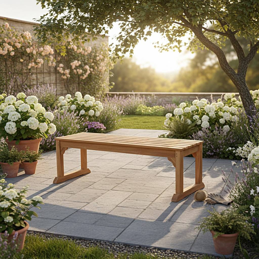 Teck'Attitude - Banc en teck massif Wimbledon 140 cm (sans dossier) - TECK'Attitude - Image 6