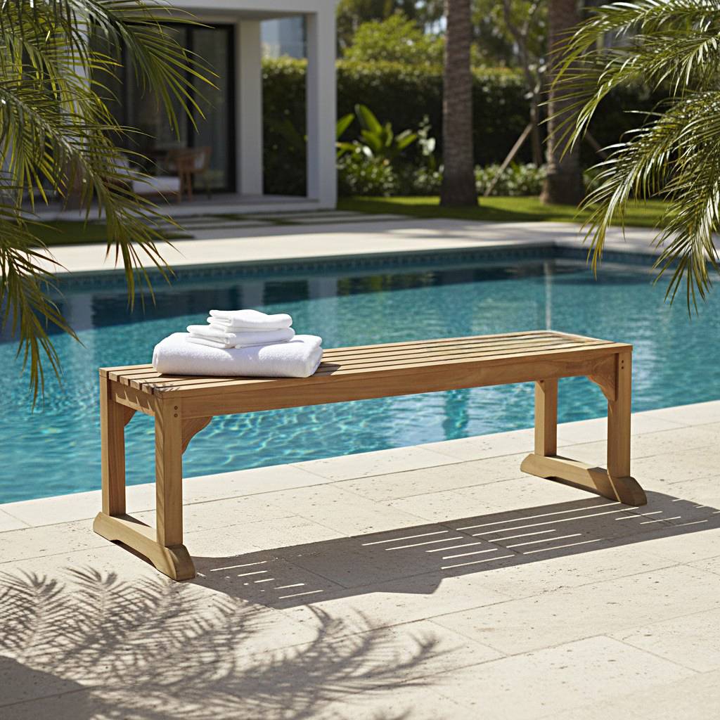 Teck'Attitude - Banc en teck massif Wimbledon 140 cm (sans dossier) - TECK'Attitude - Image 2