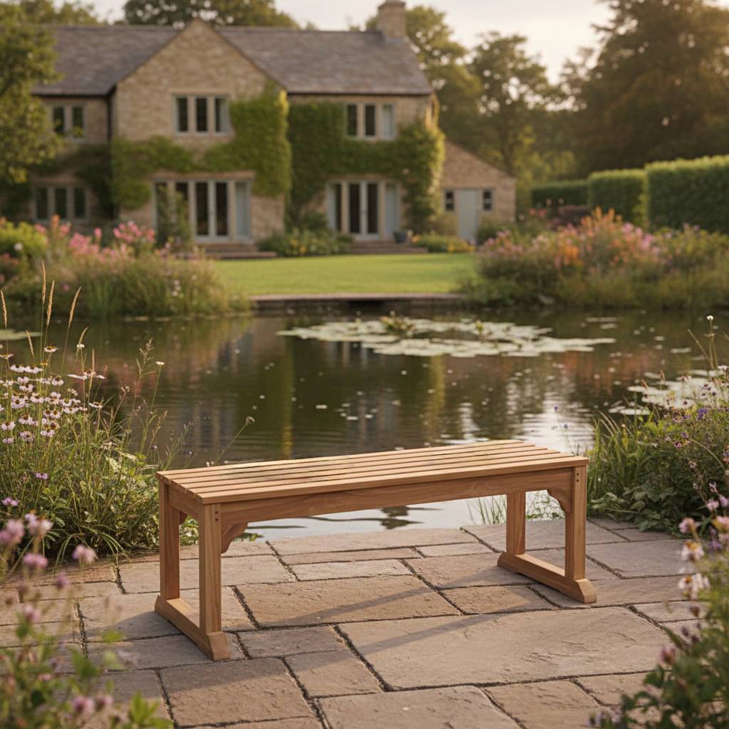 Teck'Attitude - Banc en teck massif Wimbledon 140 cm (sans dossier) - TECK'Attitude - Image 8