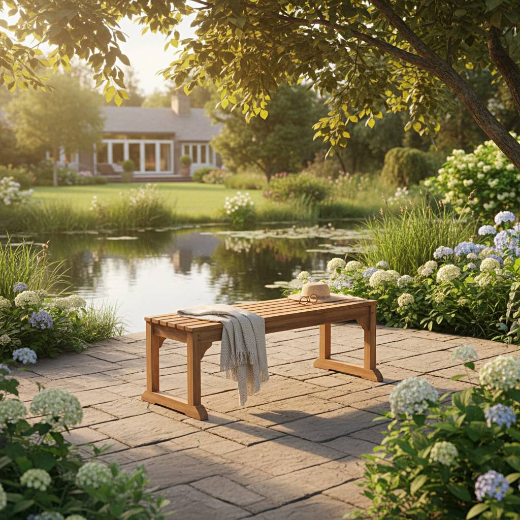 Teck'Attitude - Banc en teck massif Wimbledon 140 cm (sans dossier) - TECK'Attitude - Image 4