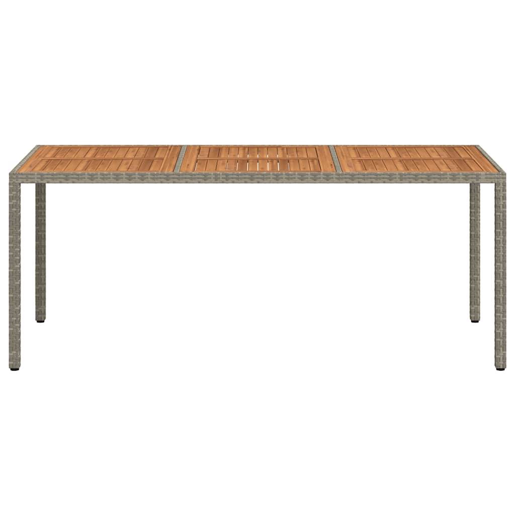 ComfortXL - Table de Jardin Design Grise 190x90cm en Poly Rotin avec Plateau en Bois d'Acacia Massif – ComfortXL Outdoor Living - Image 3