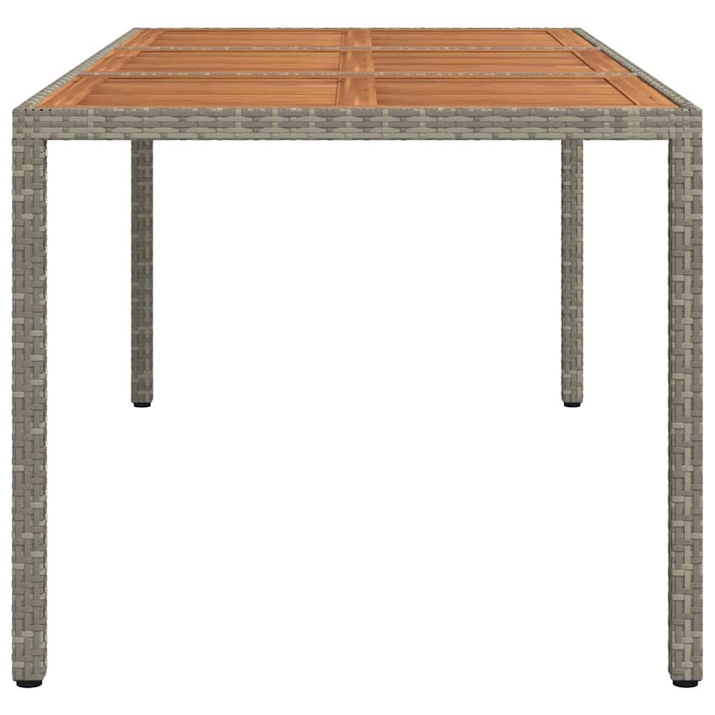 ComfortXL - Table de Jardin Design Grise 190x90cm en Poly Rotin avec Plateau en Bois d'Acacia Massif – ComfortXL Outdoor Living - Image 4
