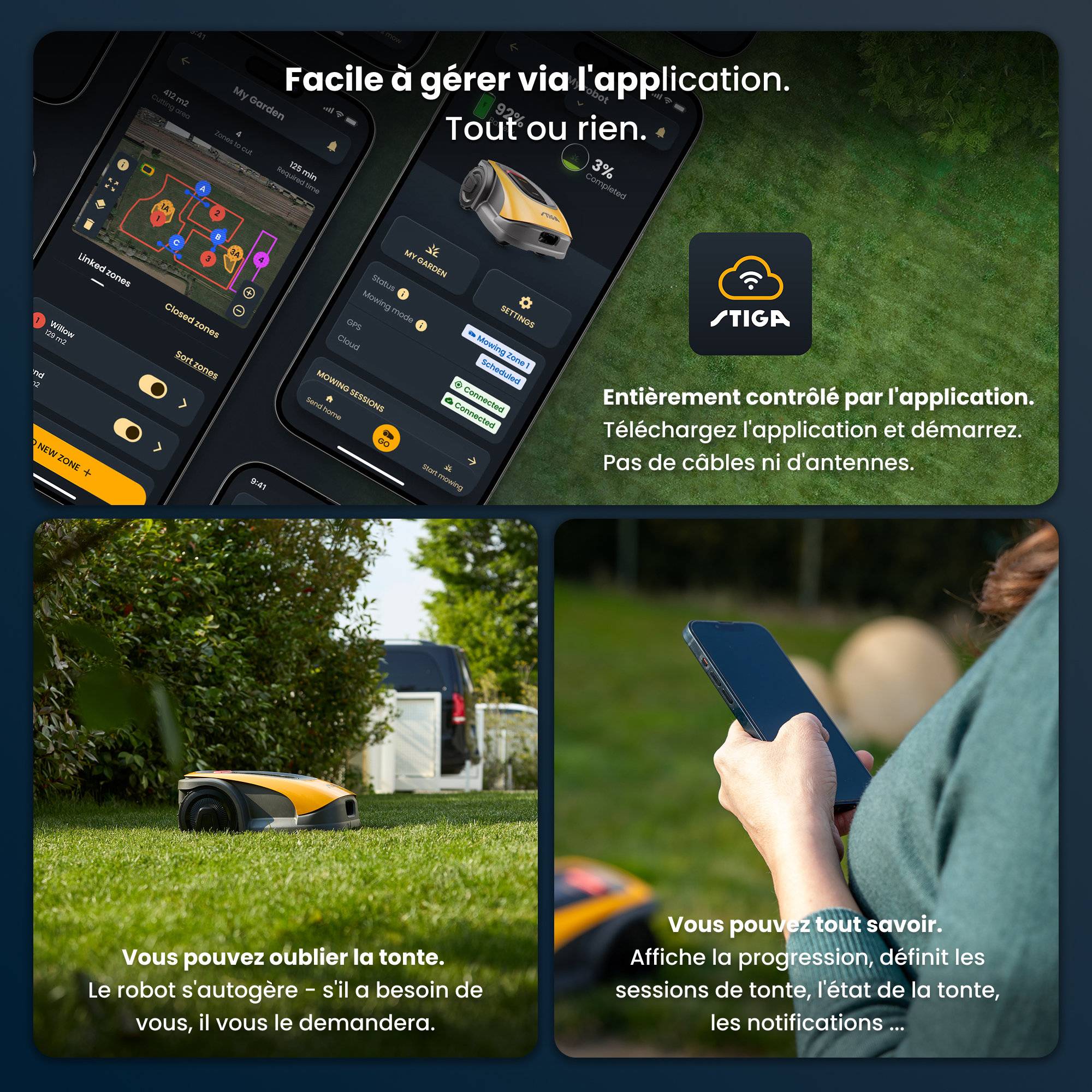 Stiga - Robot tondeuse A1000, max. 1400m², navigation GPS-RTK & 4G - STIGA - Image 6