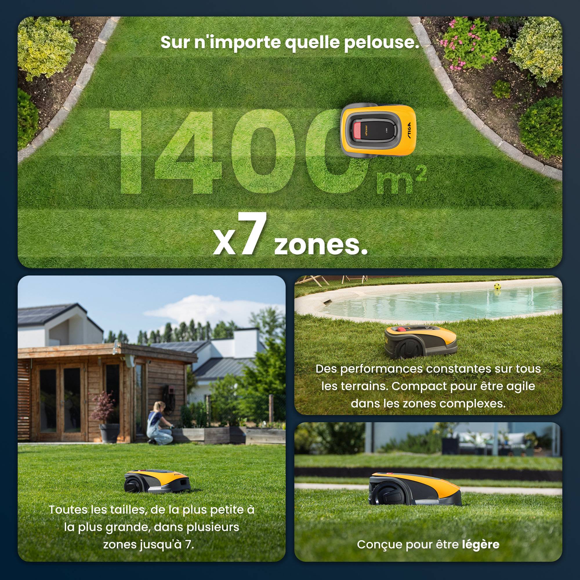 Stiga - Robot tondeuse A1000, max. 1400m², navigation GPS-RTK & 4G - STIGA - Image 4