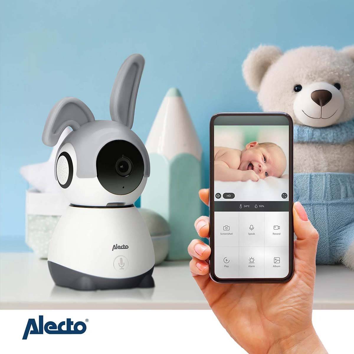 Babyphone Wi-Fi Caméra Full HD 1080p orientable Vision Nocturne Interphone Alertes Alecto - Image 9