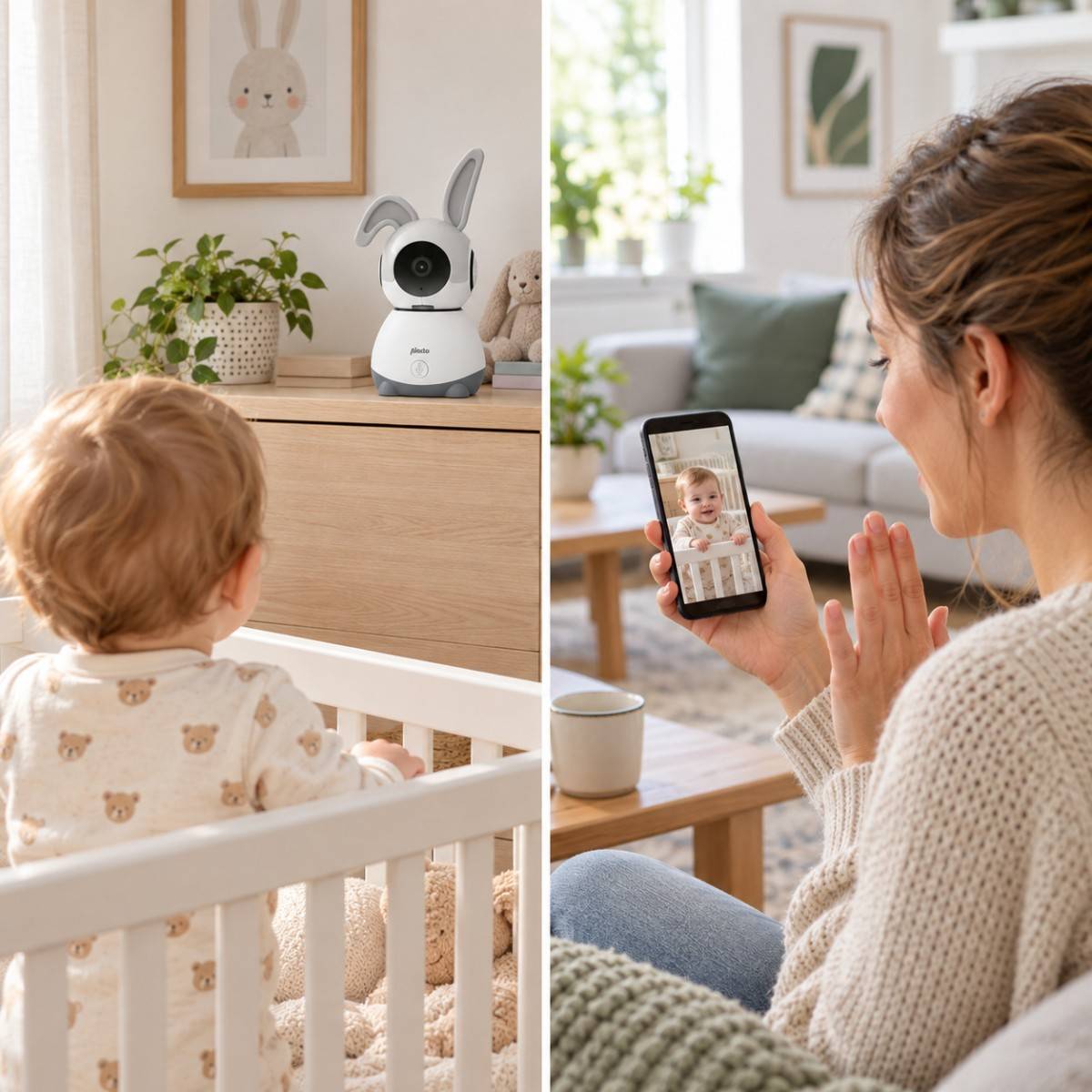 Babyphone Wi-Fi Caméra Full HD 1080p orientable Vision Nocturne Interphone Alertes Alecto - Image 3