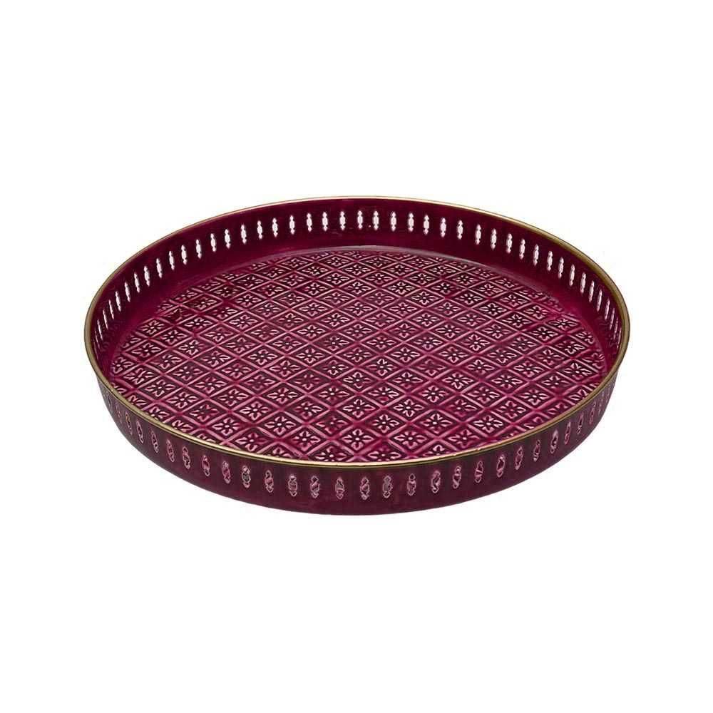 Bazardeluxe - Plateau en métal avec trépied en bambou Jali 45 cm - Image 3