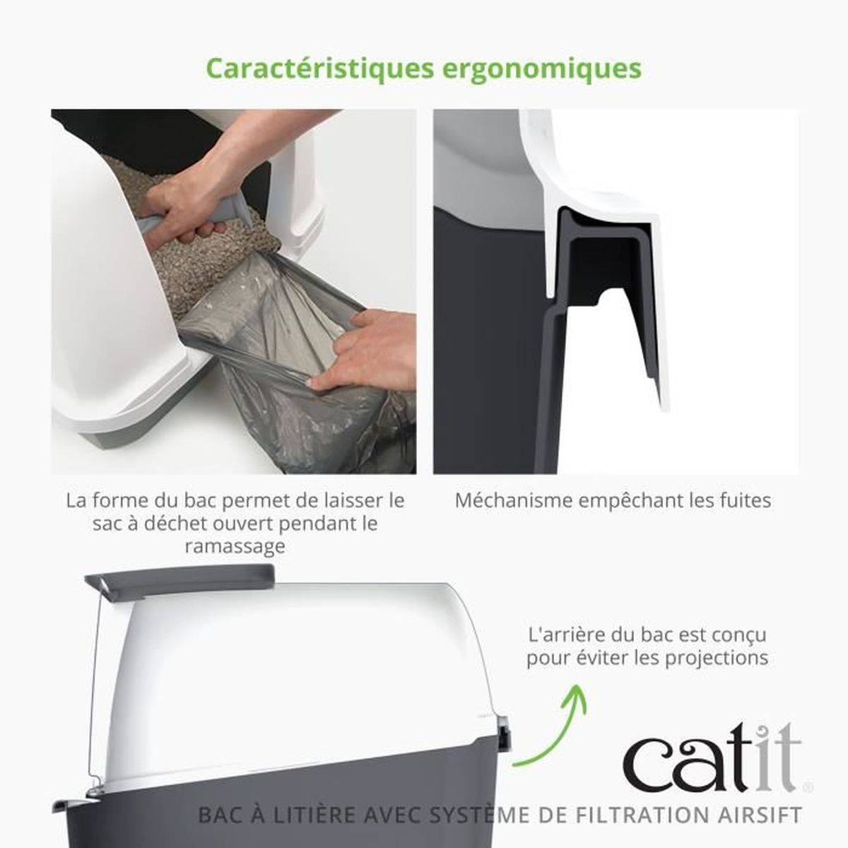 Maison de toilette fermée Airsift avec filtre anti-odeurs, ouverture large 40 x 57 x 45 cm - CAT IT - Image 4