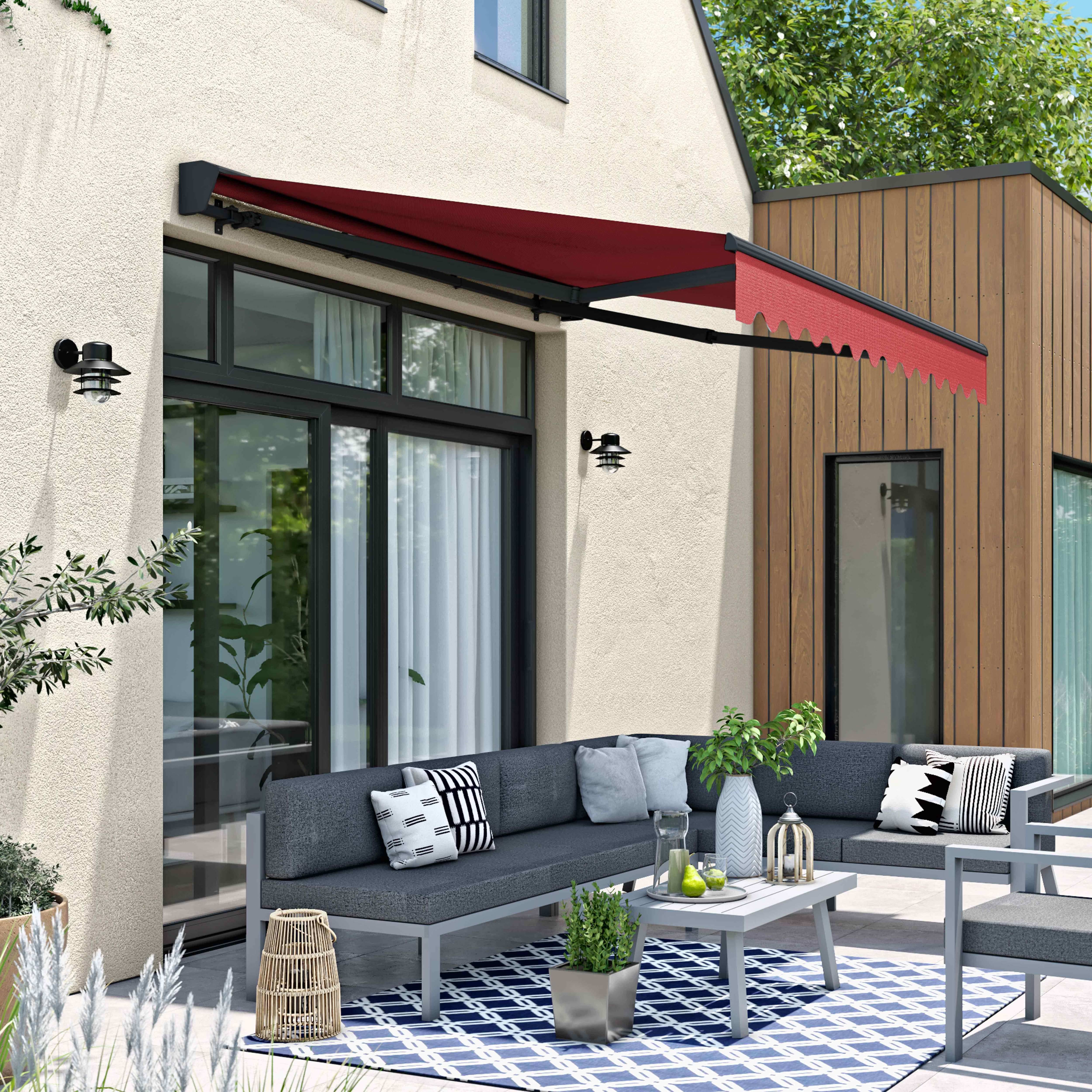 Oviala - Store banne semi-intégral 2,5x2m en aluminium rouge Brehat - Oviala - Image 2