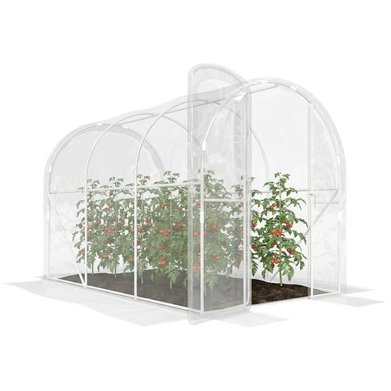Serre de jardin tunnel 3 x 2 x 2 m 6 m² avec porte à charnières bâche en PE 150 g/m² pour Légumes Plantes Fleurs - Image 1