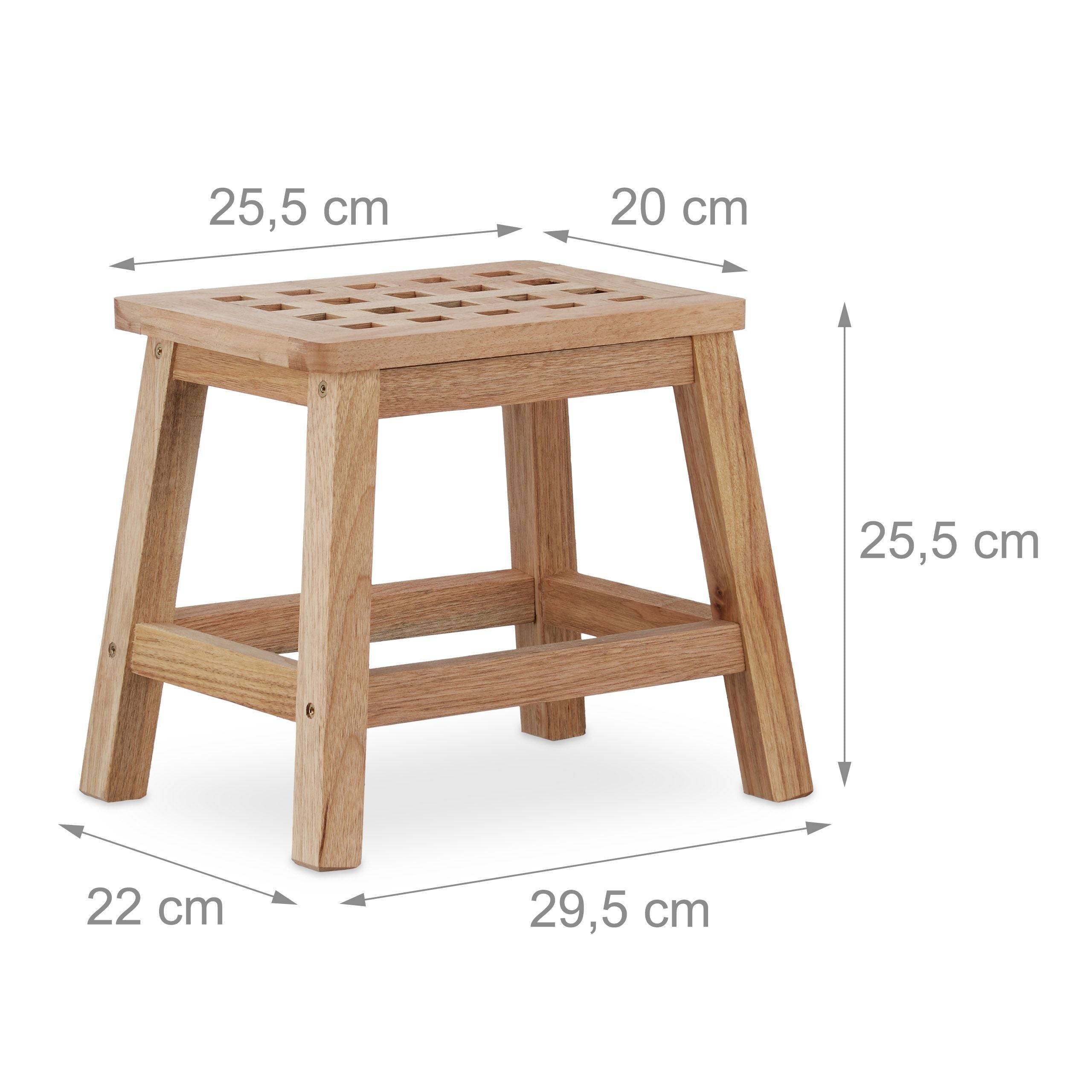 Tabouret repose-pied en bois support pour pot de fleurs et plantes en noyer - Image 1