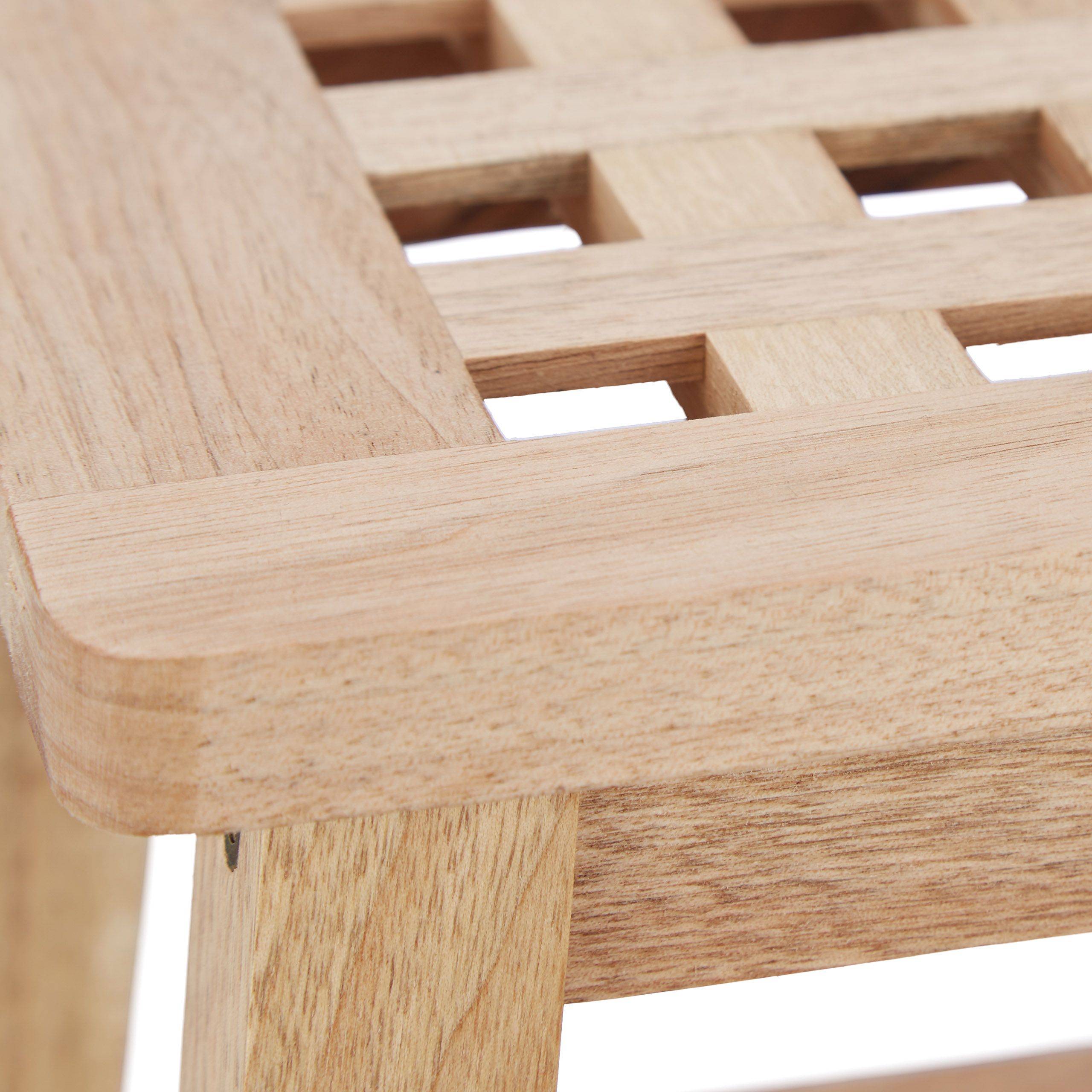 Tabouret repose-pied en bois support pour pot de fleurs et plantes en noyer - Image 2