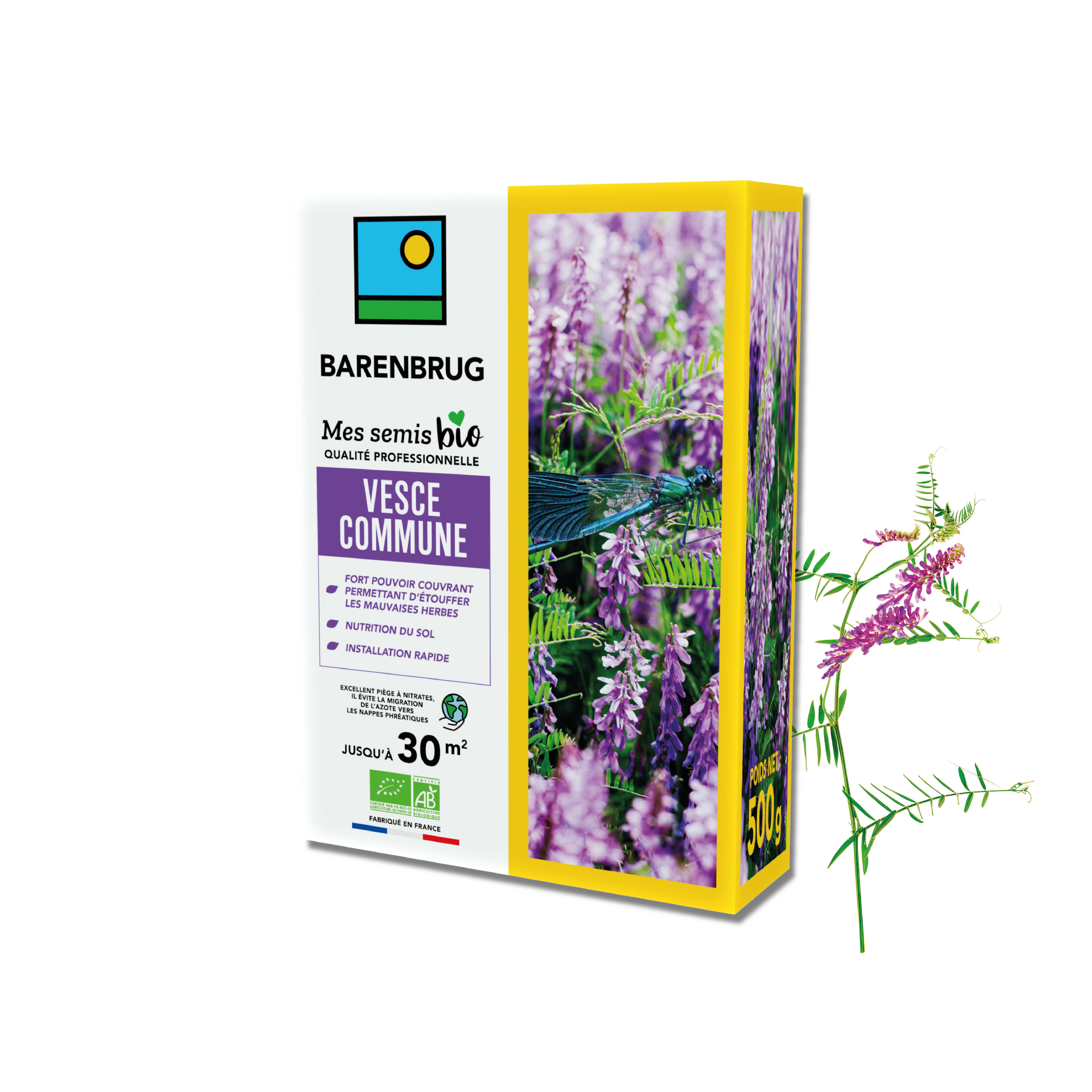 Barenbrug - Vesce commune - Étouffe Mauvaises Herbes - Nutrition Sol - Installation Rapide - Évite Migration Nitrates- 500G - BARENBRUG - Image 1