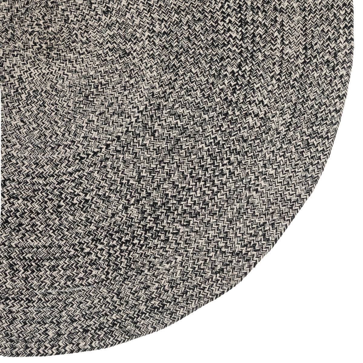 Atmosphera - Tapis décoratif rond en Coton bicolore Noir et Beige lin D 120 cm - Image 2