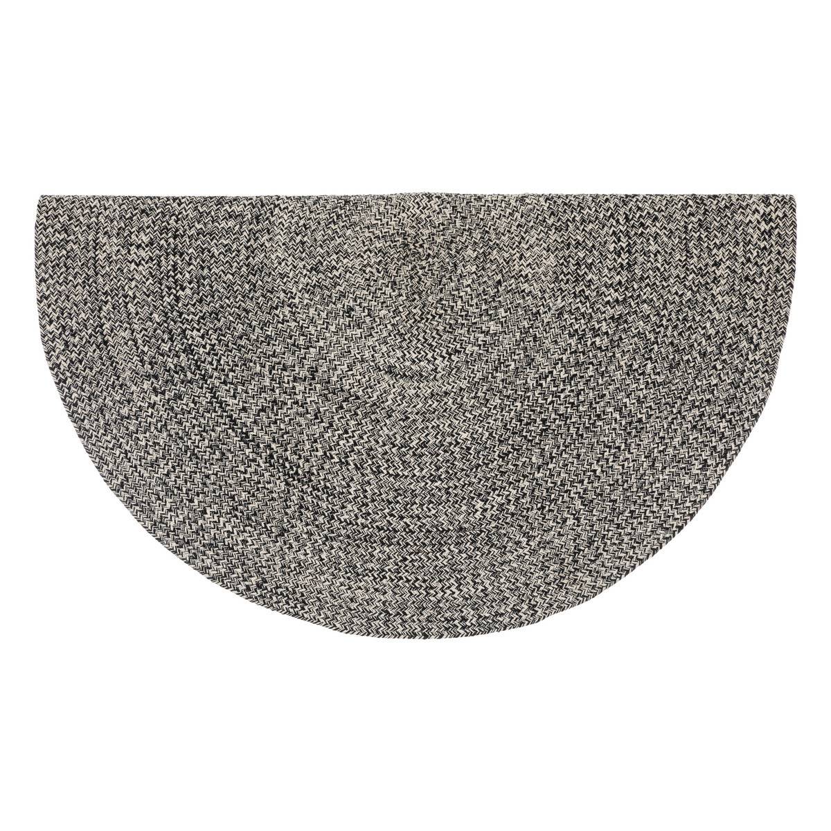 Atmosphera - Tapis décoratif rond en Coton bicolore Noir et Beige lin D 120 cm - Image 3