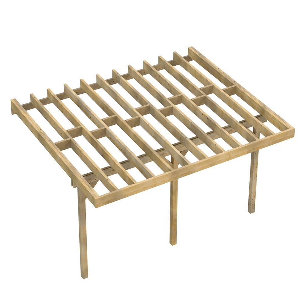 Structure Terrasse Bois Pilotis en Kit - 5x4,20m - 33,6 m2 - Solives + Poteaux - Sapin Traité Autoclave - Personnalisable - Image 1