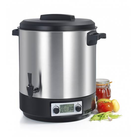 Stérilisateur de bocaux électrique cuve inox avec écran lcd robinet et minuteur 31l 2000w STERI PRO INOX XL LCD Robby - Image 2