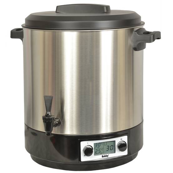 Stérilisateur de bocaux électrique cuve inox avec écran lcd robinet et minuteur 31l 2000w STERI PRO INOX XL LCD Robby - Image 1
