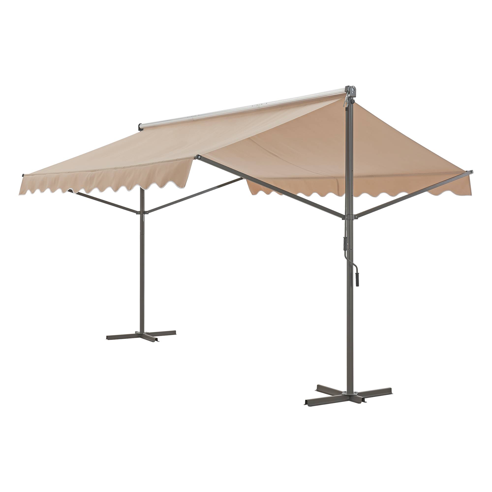 Pro.Tec - Store banne autoportant Selenizza à double pente 300 x 300 x 260 cm sable [pro.tec] - Image 1