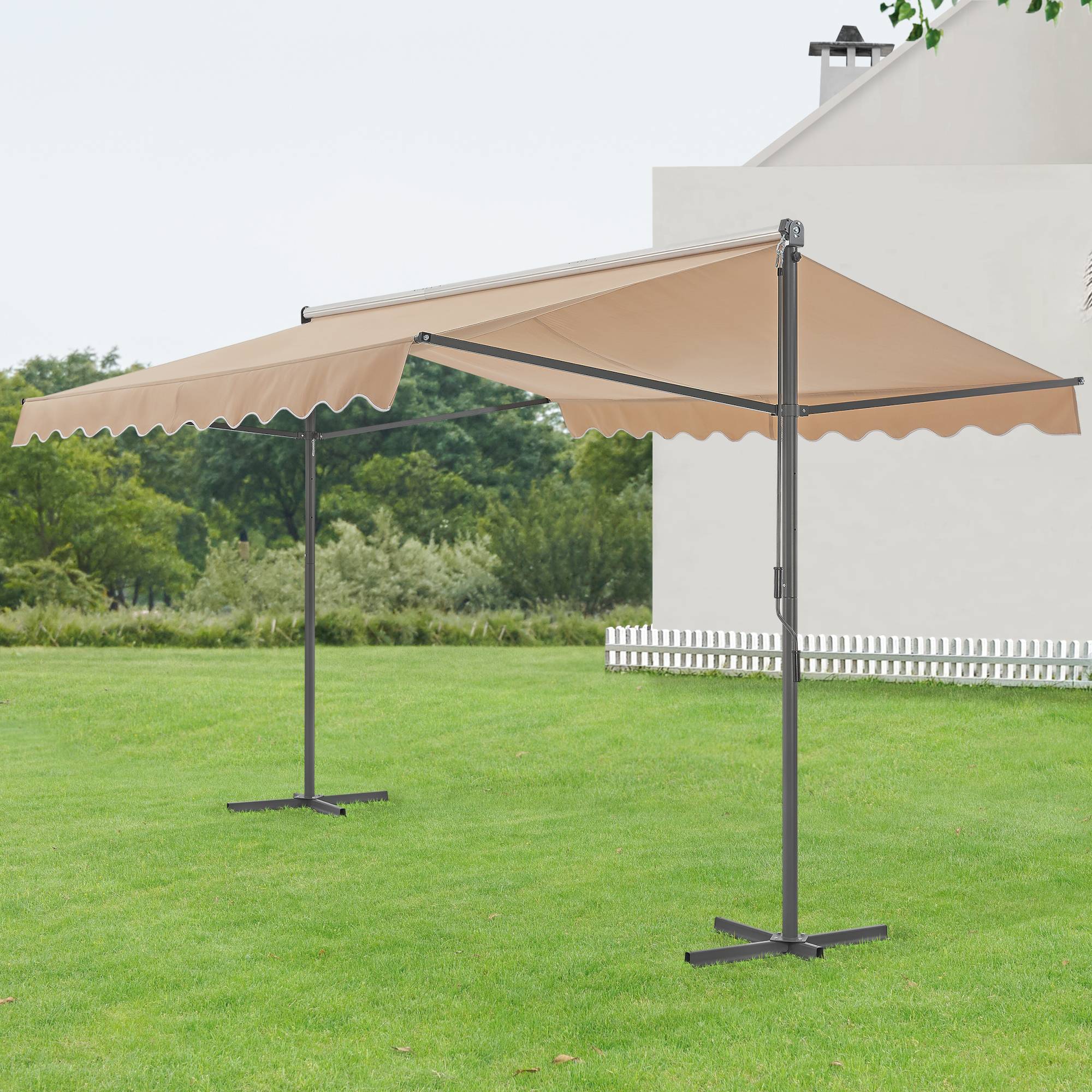 Pro.Tec - Store banne autoportant Selenizza à double pente 300 x 300 x 260 cm sable [pro.tec] - Image 2