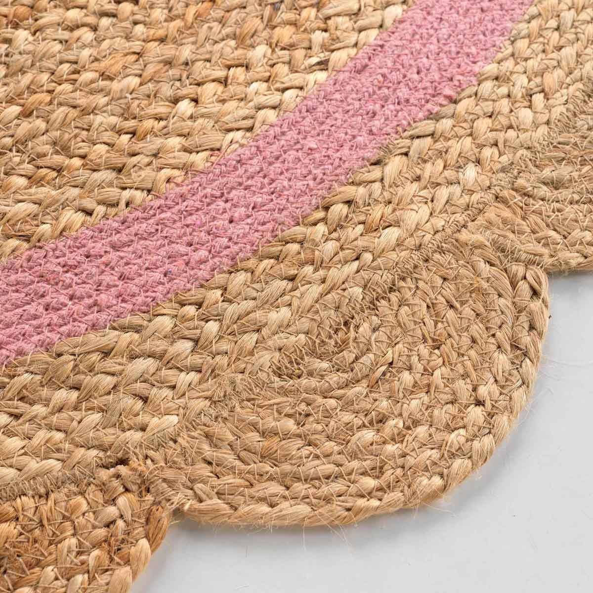 Tapis Déco Enfant Rond "Rosaly" 90cm Beige - Image 2
