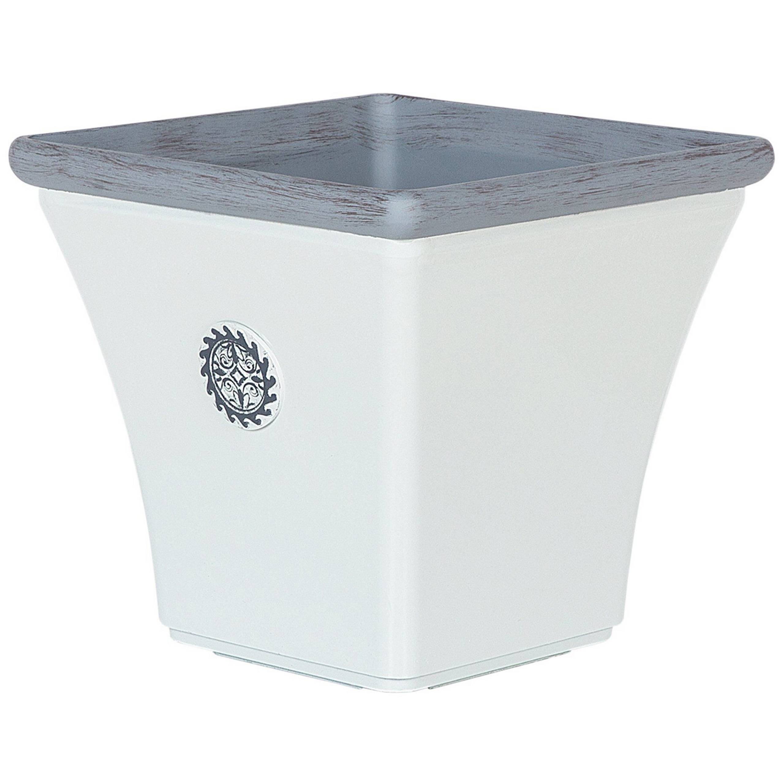 Beliani - Cache-Pots Blanc et Bleu en Fibre d'Argile et de Verre 43 x 43 x 39 cm Pot de Fleurs Elégant au Design Traditionnel Lot de 2 - Image 5