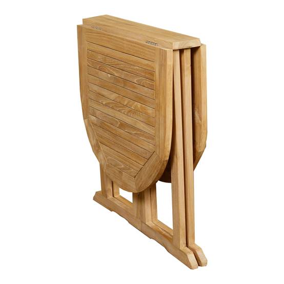 Table pliante ovale en teck massif Manoï pour balcon - TECK'Attitude - Image 7