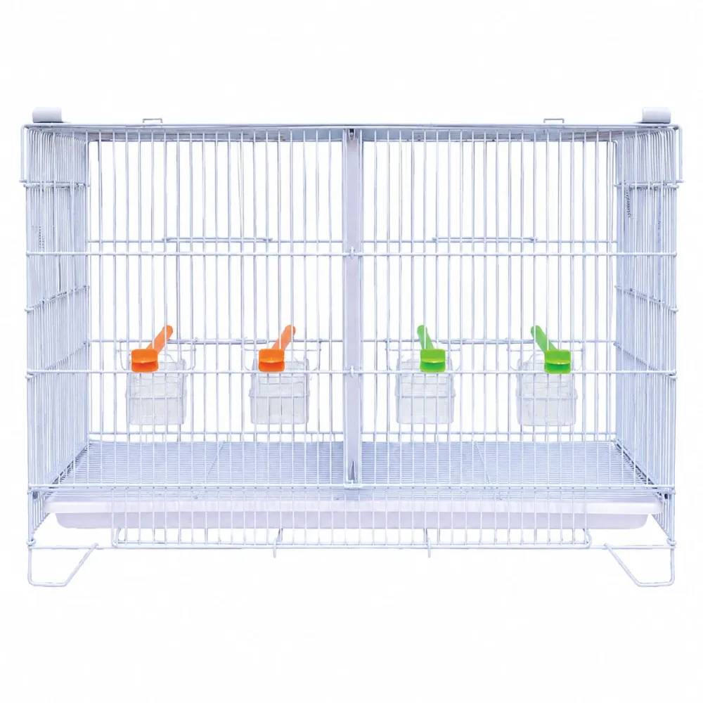 Lot de 3 cages d'élevage oiseaux équipées et superposables avec clips - Image 2
