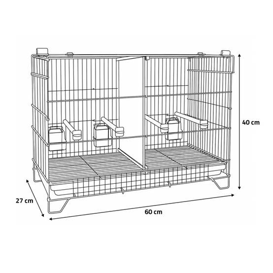 Lot de 3 cages d'élevage oiseaux équipées et superposables avec clips - Image 7