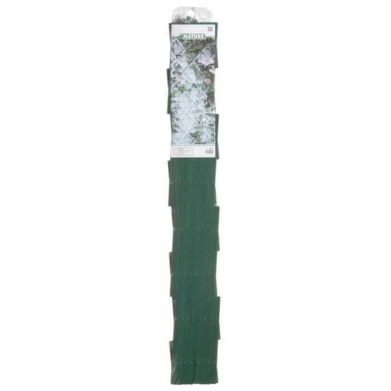 Treillis extensible plastique vert - NATURE - 100x200cm - Profil 23x7 mm - Set de fixation - Image 2