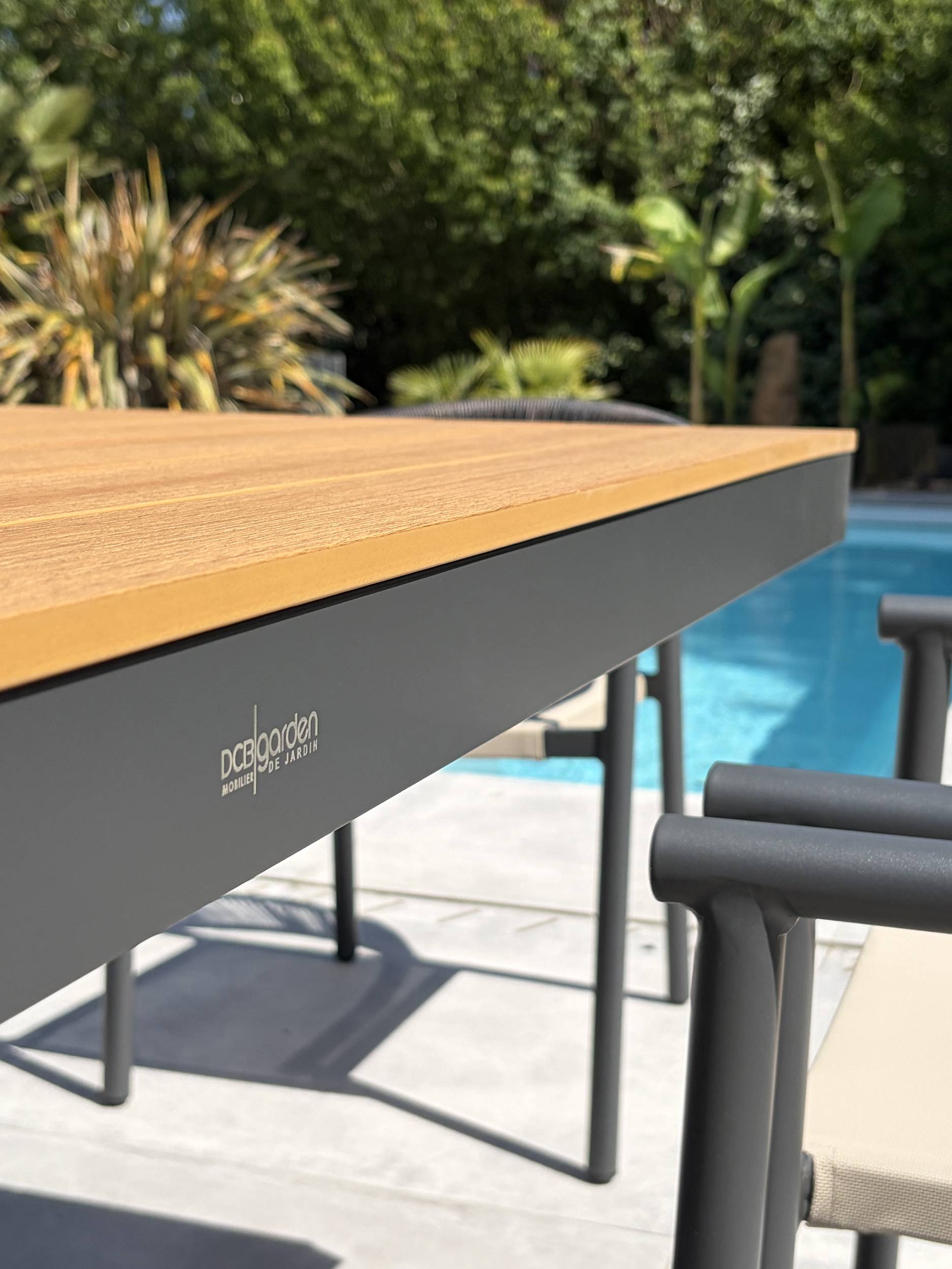 Dcb Garden - Ensemble repas de jardin 6 places en alu - Gris anthracite - LAMU - Image 2