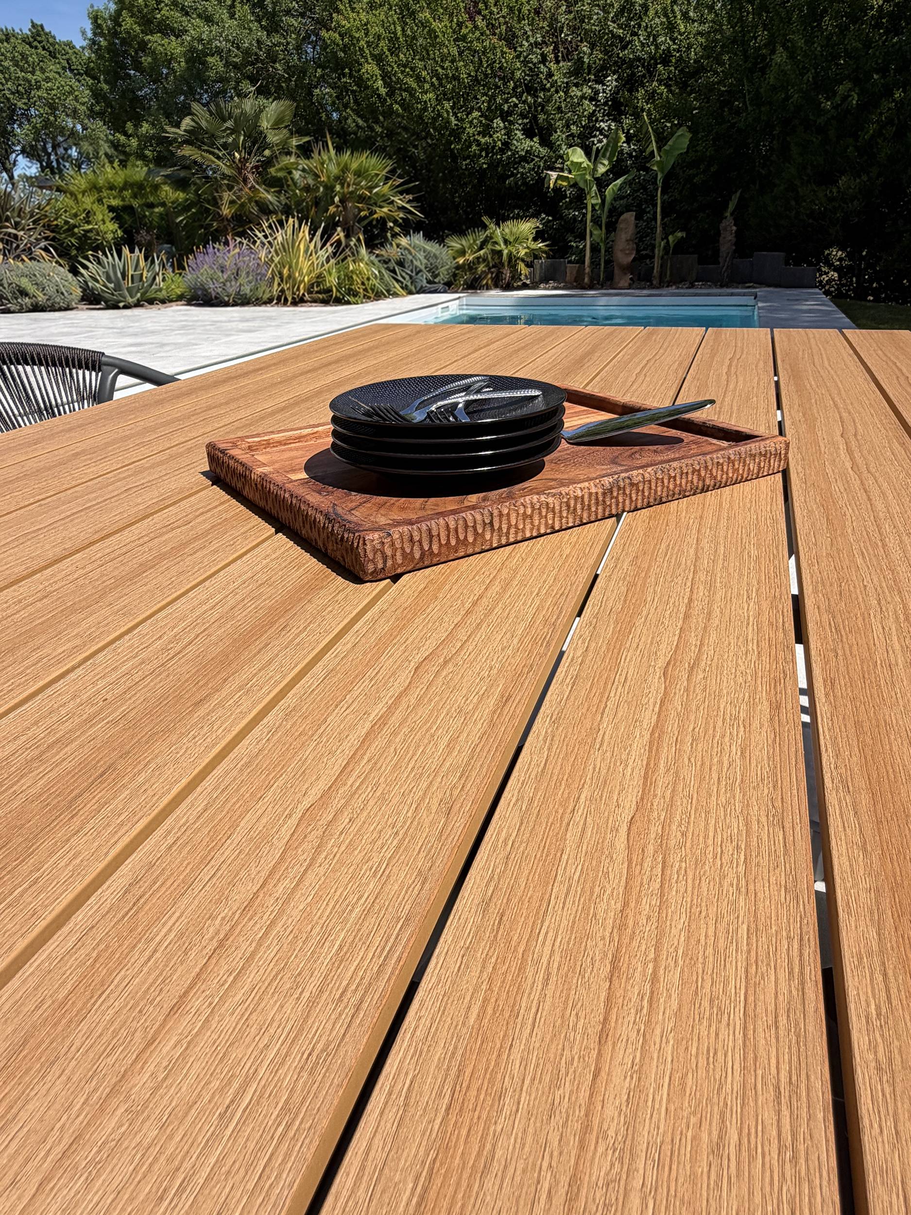 Dcb Garden - Ensemble repas de jardin 6 places en alu - Gris anthracite - LAMU - Image 4