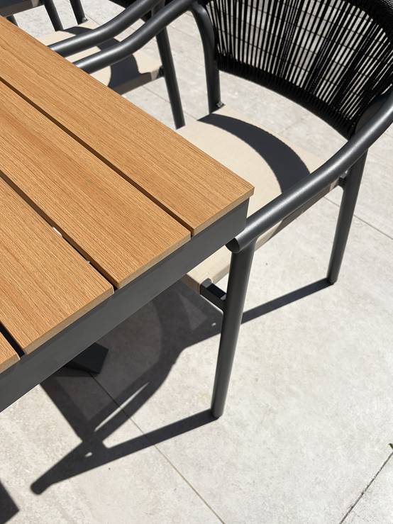 Dcb Garden - Ensemble repas de jardin 6 places en alu - Gris anthracite - LAMU - Image 5