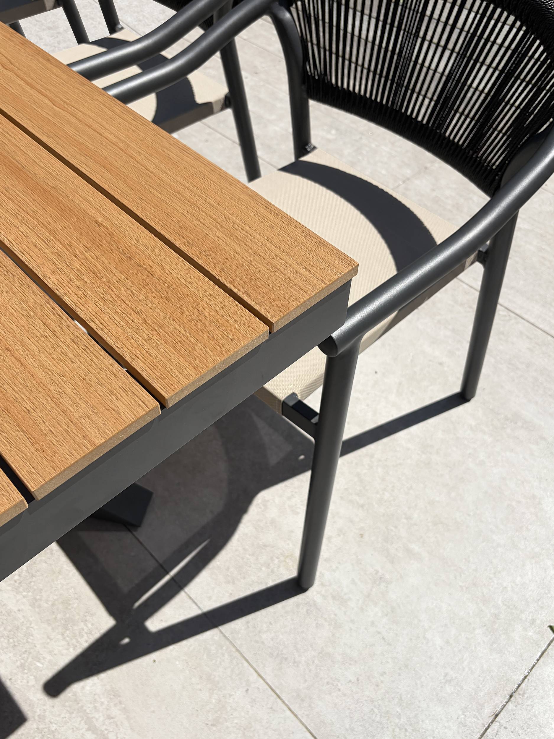 Dcb Garden - Ensemble repas de jardin 6 places en alu - Gris anthracite - LAMU - Image 5